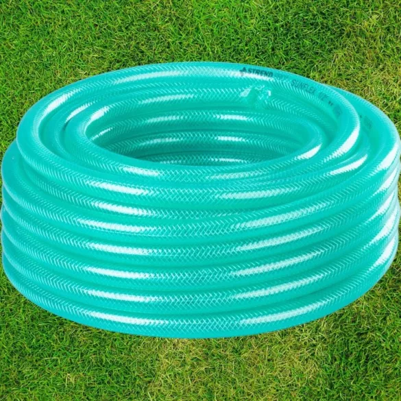 Kerti locsolótömlő, Strend Pro Garden Sunflex, türkiz, 5/8", 15 m, 22 bar, csavarodásgátló, PVC, sérülésálló, -5°C és +65°C között hőálló