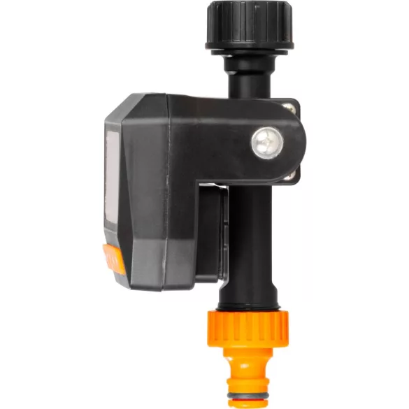 Digitális locsolóidőzítő, Strend Pro Garden, sötétszürke, digitális, LCD kijelző, 1 kimenet, 1-1380 perc időzítés, automata és kézi, 3/4" menethez, 1/2" gyorscsatlakozó, napi 3 öntözés