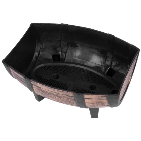 Műanyag virágláda, Strend Pro Garden Woodeff, világosbarna, 41,5 x 29 cm, magasság: 19 cm, hordó formájú, 11 l, fahatású