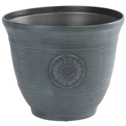   Műanyag virágcserép, Strend Pro Garden, zöld, átmérő: 30 cm, magasság: 25 cm, 10 l, fémhatású, kerek