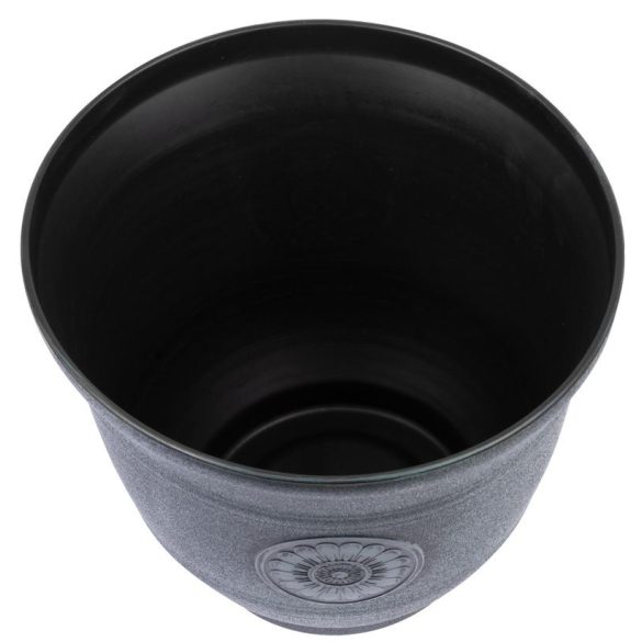 Műanyag virágcserép, Strend Pro Garden, zöld, átmérő: 30 cm, magasság: 25 cm, 10 l, fémhatású, kerek