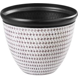   Műanyag virágcserép, Strend Pro Garden Marble, barna, átmérő: 37 cm, magasság: 30 cm, márványhatású, 19,5 l, kerek