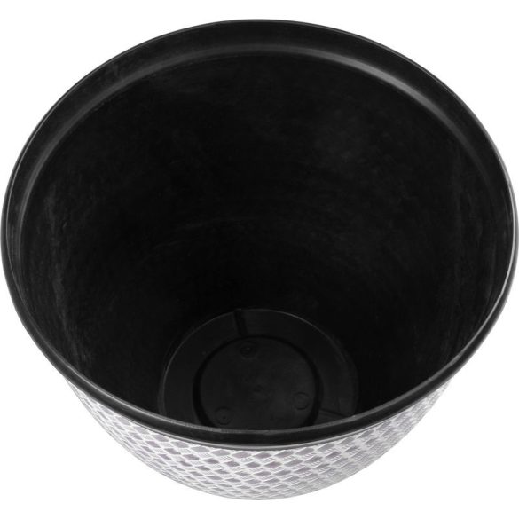 Műanyag virágcserép, Strend Pro Garden Marble, barna, átmérő: 37 cm, magasság: 30 cm, márványhatású, 19,5 l, kerek