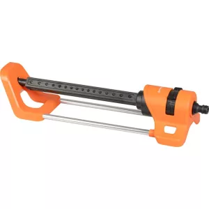 Kerti locsolófej, Strend Pro Garden BJ4617, fekete/narancssárga, oszcilláló, 16 fúvóka, 180°-ig állítható, maximum 4 bar, 250 m2 öntözési terület
