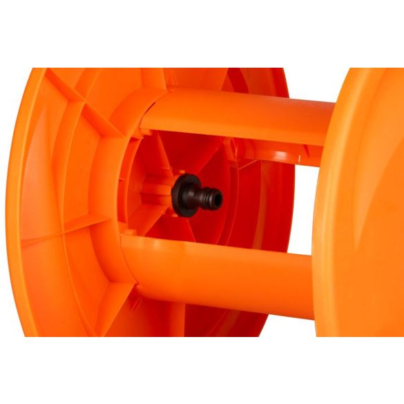 Kerti tömlődob, Strend Pro Garden BJ5223, narancssárga, maximum 60 m 1/2" kerti tömlőhöz, acél és műanyag, kézi hajtókar, tömlő nélkül