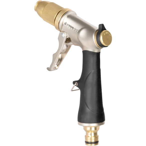 Kerti locsolópisztoly, Strend Pro Garden BJ4038T, fekete/ezüst, 2 funkcós, állítható vízáram, cink ötvözet