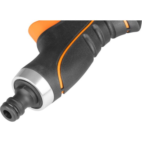 Kerti locsolópisztoly, Strend Pro Garden BJ4028T, fekete/narancssárga, forgófejes, 10 funkciós, állítható vízáram, műanyag