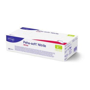 Kesztyű Peha-soft nitril, fehér, M, csomag 100 db