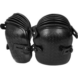   Térdvédő, Strend Pro KPA-024, fekete, 16 x 20 cm, műanyag külső héj, belső habbetét, munkavédelmi / kerti munkához, 1 pár