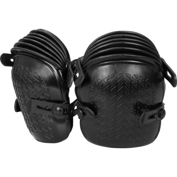 Térdvédő, Strend Pro KPA-024, fekete, 16 x 20 cm, műanyag külső héj, belső habbetét, munkavédelmi / kerti munkához, 1 pár