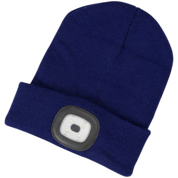 Sapka fejlámpával, Strend Pro Albacore, M méret, gyerek, kék, 4x SMD LED, 60 lm, USB-töltés, akkumulátoros, 3 fokozatú fényerő, mosható