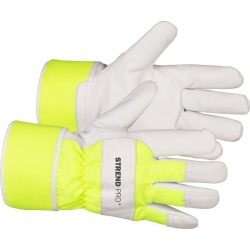   Téli védőkesztyű, Strend Pro Workus Winter, fehér/sárga, méret: 10/XL, bélelt 3M Thinsulate szigetelés, bőr tenyér, EN 388 és EN 511, 1 pár