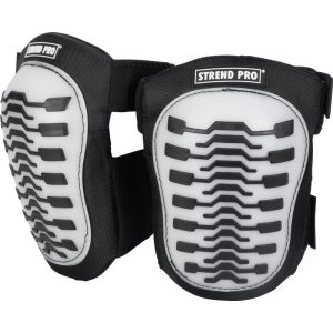 Térdvédő, Strend Pro KPA-002, fekete/fehér, PVC és TPR anyag, EVA habbetéttel, munkavédelmi / kerti munkához, 1 pár