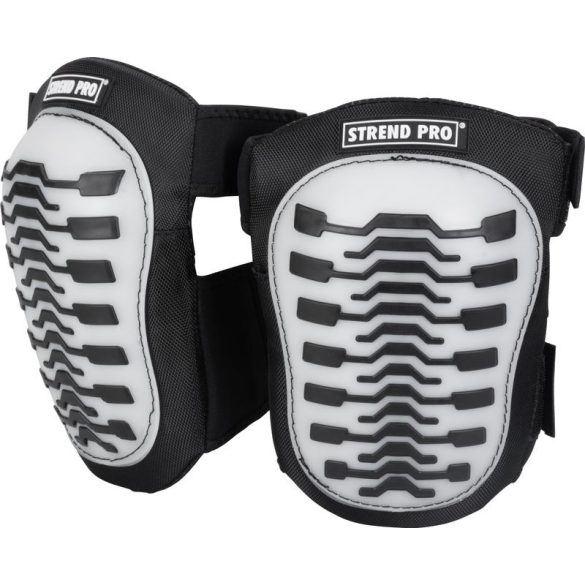 Térdvédő, Strend Pro KPA-002, fekete/fehér, PVC és TPR anyag, EVA habbetéttel, munkavédelmi / kerti munkához, 1 pár