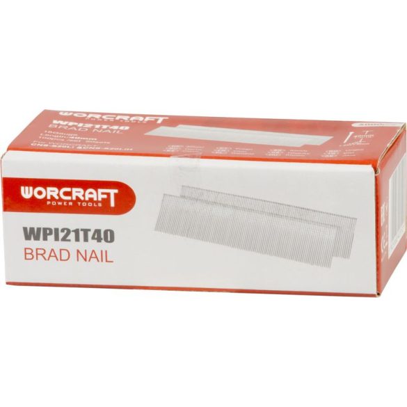 Tűzőgép szeg, Worcraft, T típus, 40 mm, horganyzott acél, CNS-S20LiH kompatibilis, 5000 db