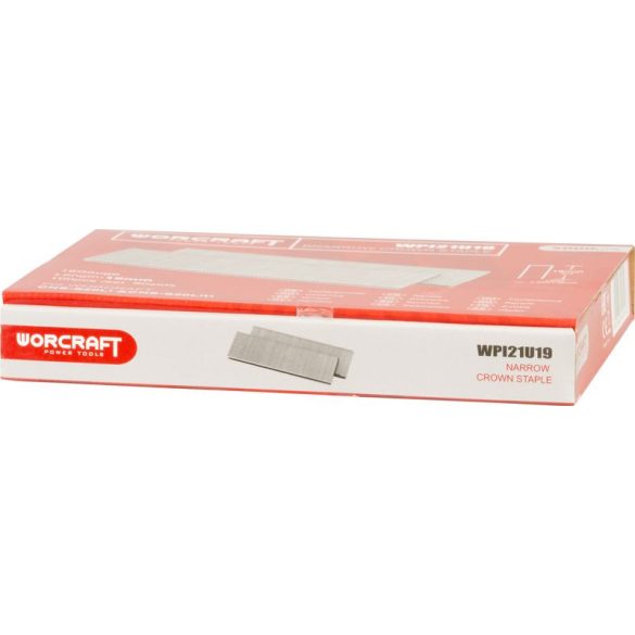 Tűzőgép kapocs, Worcraft, U típus, 19 mm, horganyzott acél, CNS-S20Li / CNS-S20LiH kompatibilis, 5000 db