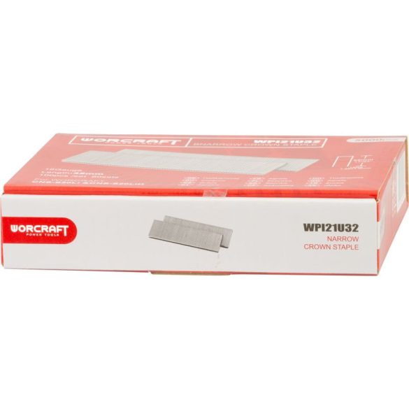 Tűzőgép kapocs, Worcraft, U típus, 32 mm, horganyzott acél, CNS-S20LiH kompatibilis, 5000 db