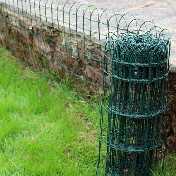 PVC bevonatos kerítésháló, Strend Pro Garden Gardenet, zöld, 65 cm x 25 m, szemméret: 150 x 90 mm, PVC bevonatos acélhuzal, négyszögletű, dekoratív felső kialakítás