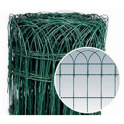   PVC bevonatos kerítésháló, Strend Pro Garden Gardenet, zöld, 40 cm x 25 m, szemméret: 150 x 90 mm, PVC bevonatos acélhuzal, négyszögletű, dekoratív felső kialakítás
