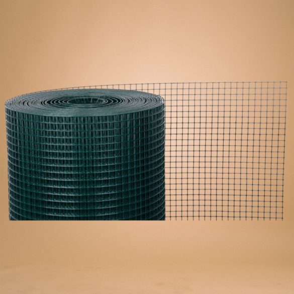 Ponthegesztett háló, Strend Pro Garden, sötétzöld, 100 cm x 25 m, rácsméret: 19 x 19 mm, drótvastagság: 1,4 mm, PVC bevonatos, négyzetrács