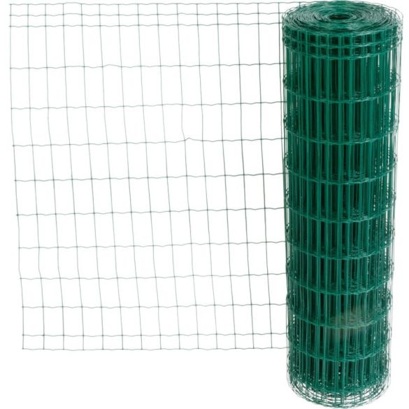 Ponthegesztett háló, Strend Pro Garden Europlast 2, sötétzöld, 100 cm x 25 m, rácsméret: 100 x 50 mm, drótvastagság: 2,2 mm, PVC bevonatos, négyszögletű