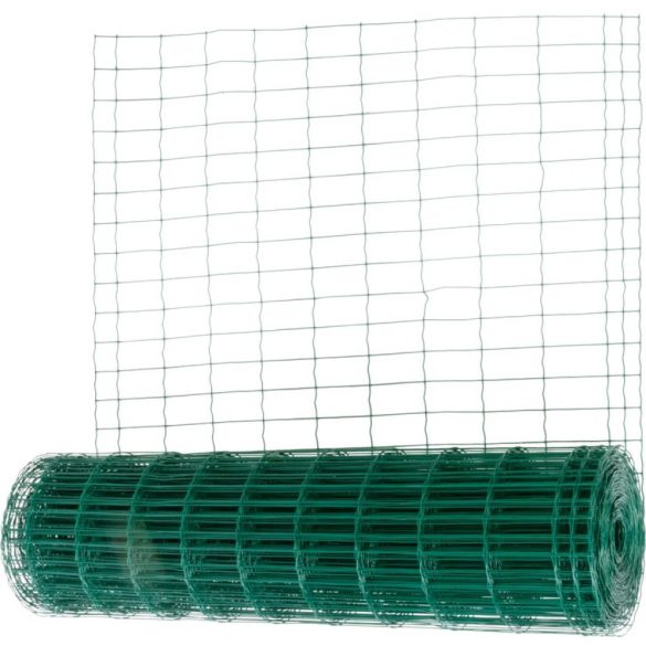 Ponthegesztett háló, Strend Pro Garden Europlast 2, sötétzöld, 100 cm x 25 m, rácsméret: 100 x 50 mm, drótvastagság: 2,2 mm, PVC bevonatos, négyszögletű