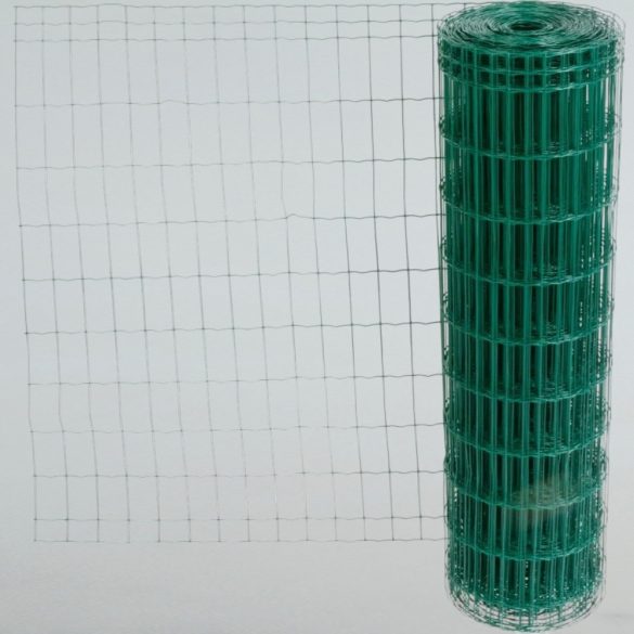 Ponthegesztett háló, Strend Pro Garden Europlast 2, sötétzöld, 100 cm x 25 m, rácsméret: 100 x 50 mm, drótvastagság: 2,2 mm, PVC bevonatos, négyszögletű