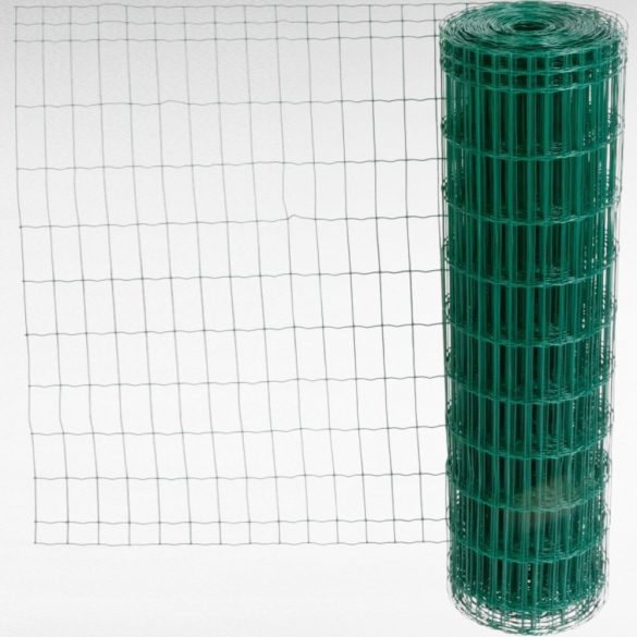 Ponthegesztett háló, Strend Pro Garden Europlast 2, sötétzöld, 100 cm x 25 m, rácsméret: 100 x 50 mm, drótvastagság: 2,2 mm, PVC bevonatos, négyszögletű