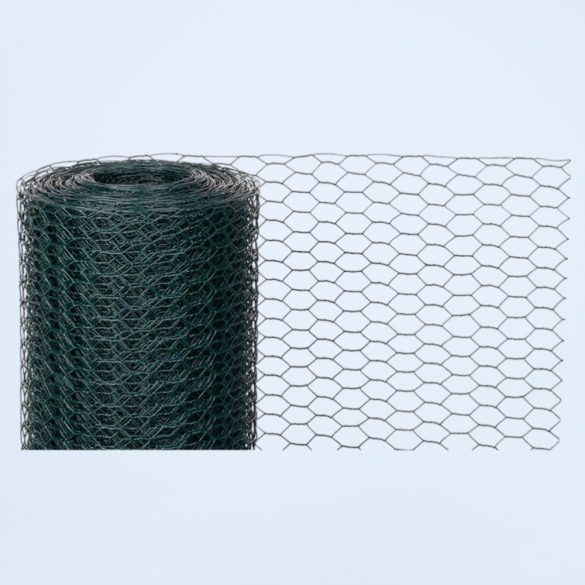 Csibeháló, csirkeháló, Strend Pro Garden Hex PVC, sötétzöld, 50 cm x 10 m, szemméret: 20 mm, drótvastagság: 0,9 mm, PVC bevonatos, hatszögletű