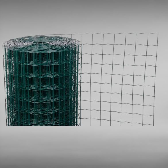 Ponthegesztett háló, Strend Pro Garden Europlast 3, sötétzöld, 125 cm x 25 m, rácsméret: 50 x 50 mm, drótvastagság: 2,2 mm, PVC bevonatos, négyzetrács