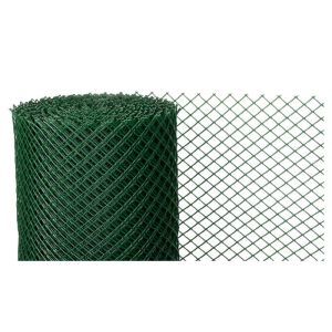 Műanyag kerítésháló, Strend Pro Garden Economy 6, zöld, 100 cm x 25 m, szemméret: 20 x 20 mm, 300 g/m2, 45°-ban döntött négyzetrács, 100 % műanyag
