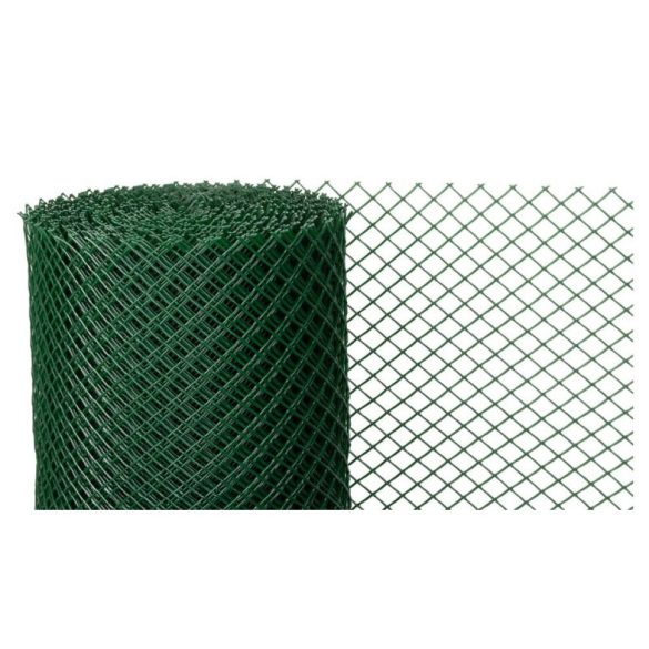 Műanyag kerítésháló, Strend Pro Garden Economy 6, zöld, 100 cm x 25 m, szemméret: 20 x 20 mm, 300 g/m2, 45°-ban döntött négyzetrács, 100 % műanyag