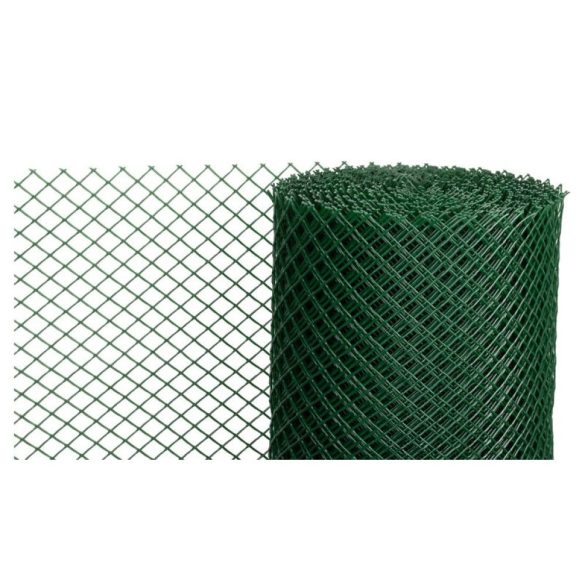 Műanyag kerítésháló, Strend Pro Garden Economy 6, zöld, 100 cm x 25 m, szemméret: 20 x 20 mm, 300 g/m2, 45°-ban döntött négyzetrács, 100 % műanyag