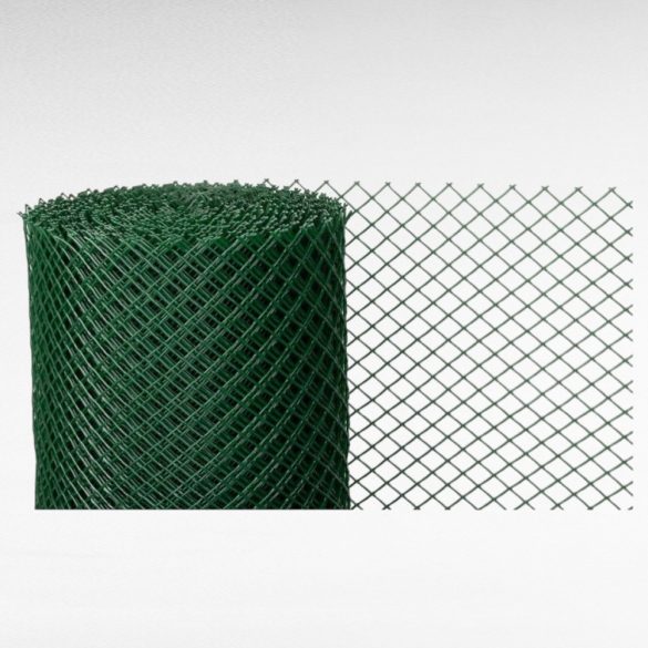Műanyag kerítésháló, Strend Pro Garden Economy 6, zöld, 100 cm x 25 m, szemméret: 20 x 20 mm, 300 g/m2, 45°-ban döntött négyzetrács, 100 % műanyag