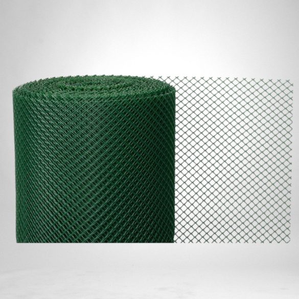 Műanyag kerítésháló, Strend Pro Garden Economy 3, zöld, 100 cm x 25 m, szemméret: 10 x 10 mm, 300 g/m2, 45°-ban döntött négyzetrács, 100 % műanyag