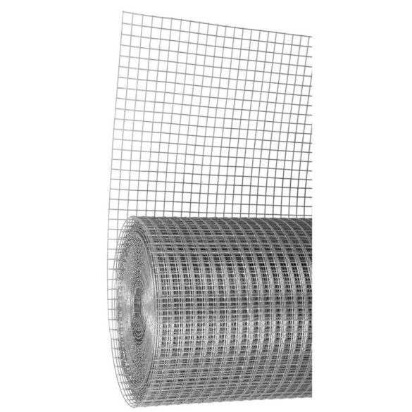 Ponthegesztett háló, Strend Pro Garden ZN, ezüst, 50 cm x 10 m, rácsméret: 16 x 16 mm, drótvastagság: 1,2 mm, horganyzott, négyzetrács