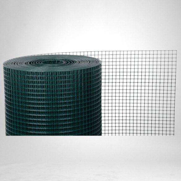 Ponthegesztett háló, Strend Pro Garden, sötétzöld, 100 cm x 5 m, rácsméret: 19 x 19 mm, drótvastagság: 1,4 mm, PVC bevonatos, négyzetrács