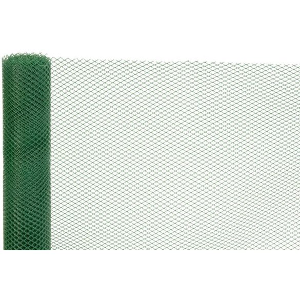 Műanyag kerítésháló, Strend Pro Garden Economy 3, zöld, 100 cm x 5 m, szemméret: 10 x 10 mm, 300 g/m2, 45°-ban döntött négyzetrács, 100 % műanyag