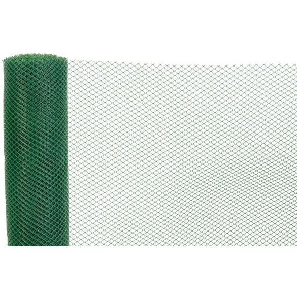 Műanyag kerítésháló, Strend Pro Garden Economy 3, zöld, 100 cm x 10 m, szemméret: 10 x 10 mm, 300 g/m2, 45°-ban döntött négyzetrács, 100 % műanyag