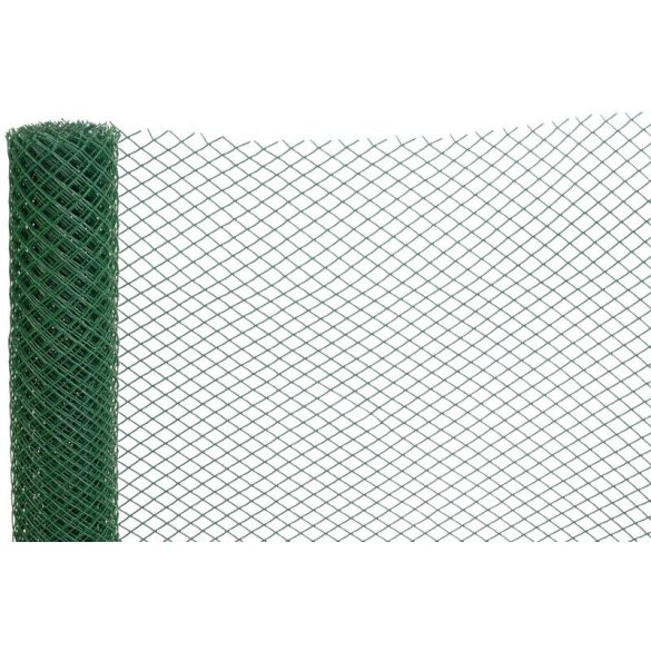 Műanyag kerítésháló, Strend Pro Garden Economy 6, zöld, 100 cm x 5 m, szemméret: 20 x 20 mm, 300 g/m2, 45°-ban döntött négyzetrács, 100 % műanyag