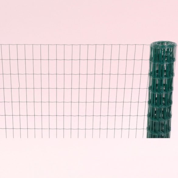 Ponthegesztett háló, Strend Pro Garden Europlast 1, sötétzöld, 100 cm x 10 m, rácsméret: 100 x 50 mm, drótvastagság: 2,2 mm, PVC bevonatos, négyszögletű