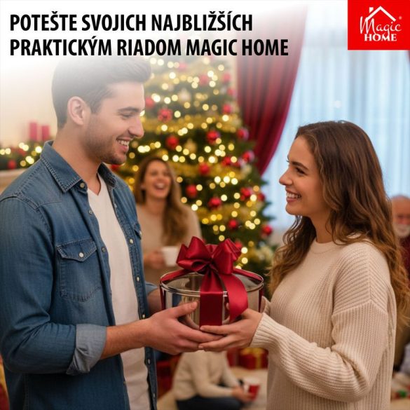 Nyeles lábas, MagicHome Chloe, 18 cm, 2 l, ezüst, üvegfedővel, 304 rozsdamentes acél, háromrétegű alj, indukciós kompatibilis, mosogatógépben mosható