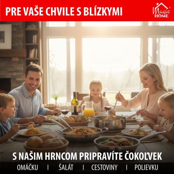 Nyeles lábas, MagicHome Chloe, 20 cm, 1,5 l, ezüst, üvegfedővel, 304 rozsdamentes acél, háromrétegű alj, indukciós kompatibilis, mosogatógépben mosható