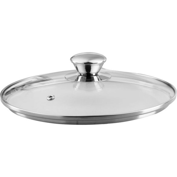 Lábas, MagicHome Chloe, 30 cm, 15 l, ezüst, üvegfedővel, 304 rozsdamentes acél, háromrétegű alj, minden főzőlapra, mosogatógépben mosható