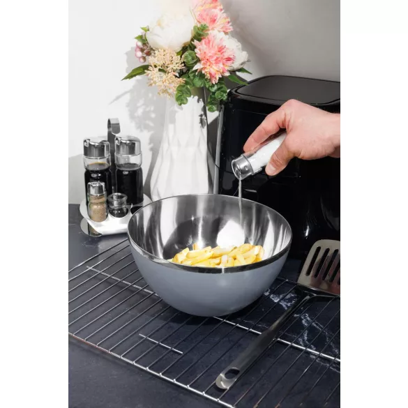 Fűszertartó készlet, MagicHome, 2 × 175 ml + 2 × 40 ml fűszeres üvegek, rozsdamentes acél állvánnyal, fogpiszkálótartóval