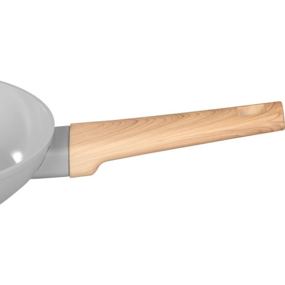 Serpenyő, MagicHome Harmony, 20 cm, világosszürke, indukciós alj, fa hatású kivitel, kerámia bevonat, minden tűzhelyhez, könnyen tisztítható