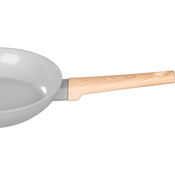 Serpenyő, MagicHome Harmony, 24 cm, világosszürke, indukciós alj, fa hatású kivitel, kerámia bevonat, minden tűzhelyhez, könnyen tisztítható