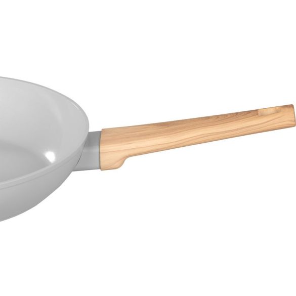 Serpenyő, MagicHome Harmony, 28 cm, világosszürke, indukciós alj, fa hatású kivitel, kerámia bevonat, minden tűzhelyhez, könnyen tisztítható
