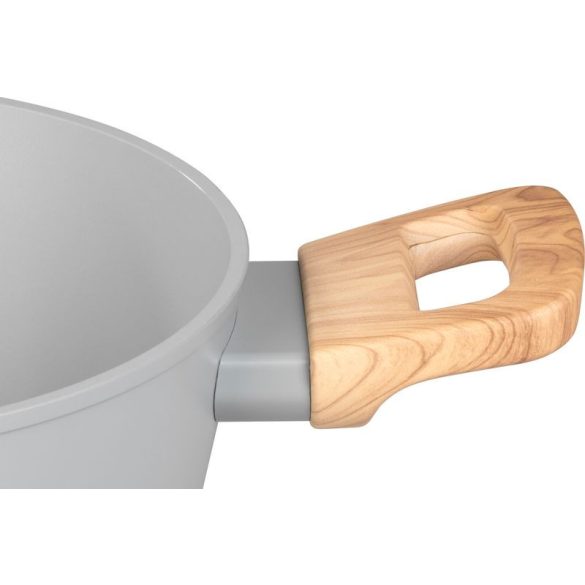 Lábas, MagicHome, Harmony, 20 cm, 2,2 l, világosszürke, üvegfedővel, tapadásmentes, kerámia bevonat, indukciós, mosogatógépben mosható