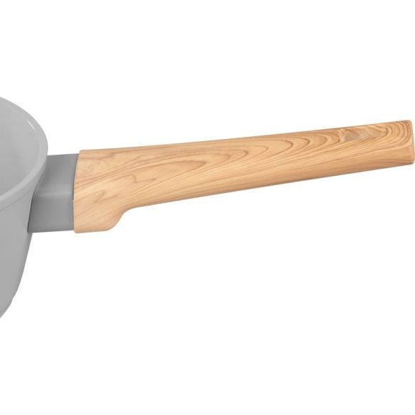 Nyeles lábas, MagicHome Harmony, 16 cm, 1,3 l, szürke, kerámiabevonatos, üvegfedővel, szilikon peremmel, indukciós